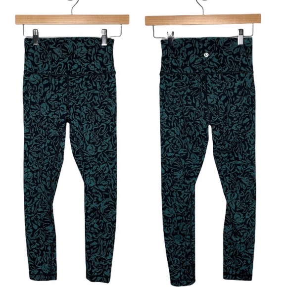 lululemon | Lululemon Wunder Under Hi-Rise 7/8 Tight Thrive Viridian Green Black - Picture 1 of 7